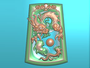 隨形龍游天下浮雕精雕圖 玉石雕刻機精雕電腦圖