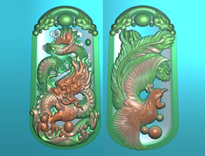 龍鳳玉牌玉雕雕刻圖案